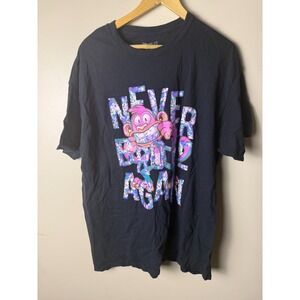 Never Broke Again Short Sleeve Monkey Pink Graphic T Shirt Mens XL Black